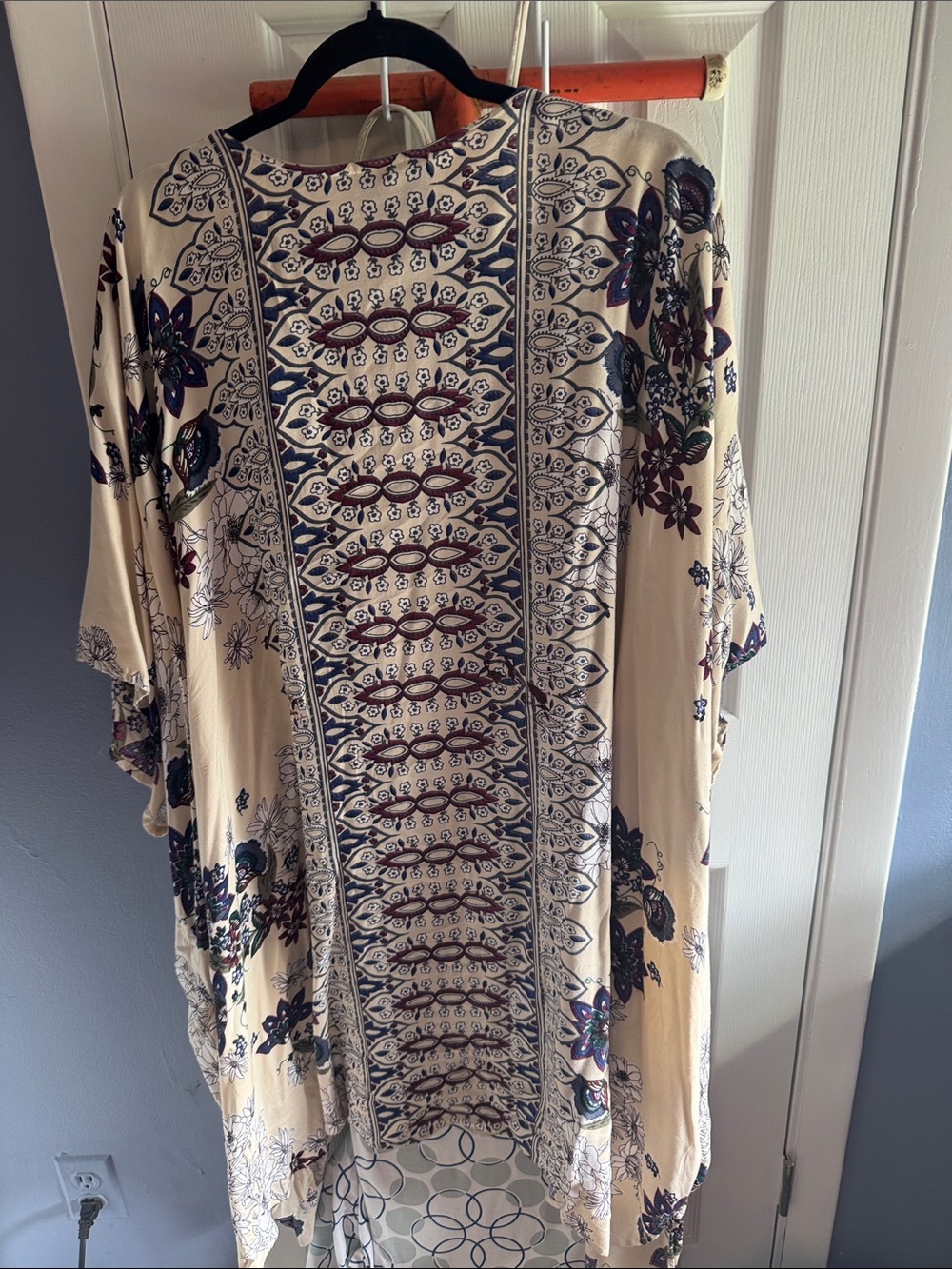 Angie Cream Floral Boho Kimono Cardigan - Picture 4 of 4
